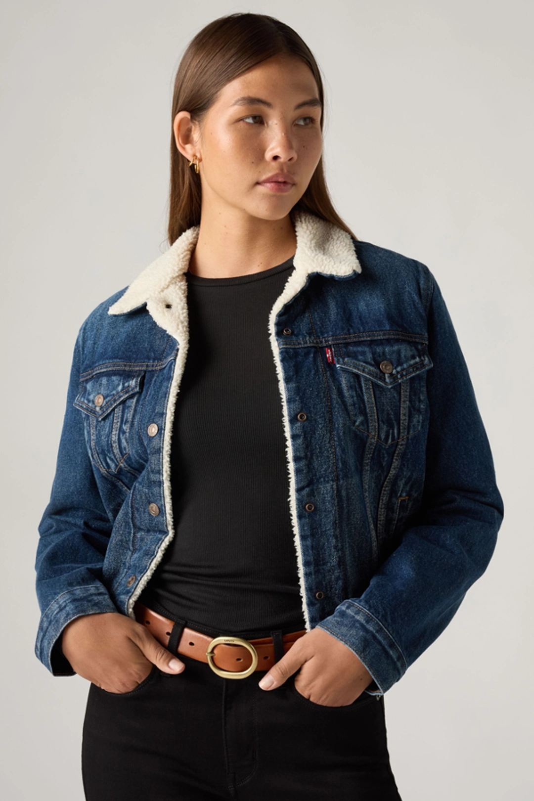 Levi's Veste Trucker Velours Original Sherpa - Femme - Blanc / Egret - XS