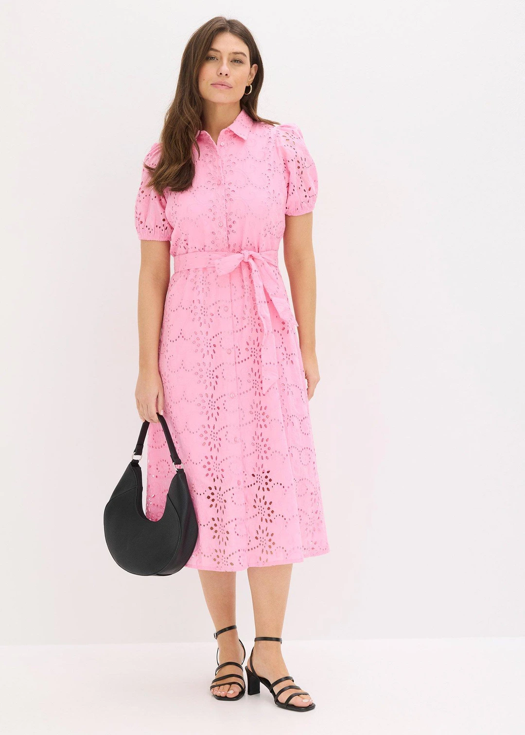 Robe chemise en broderie anglaise, 100% coton - 2
