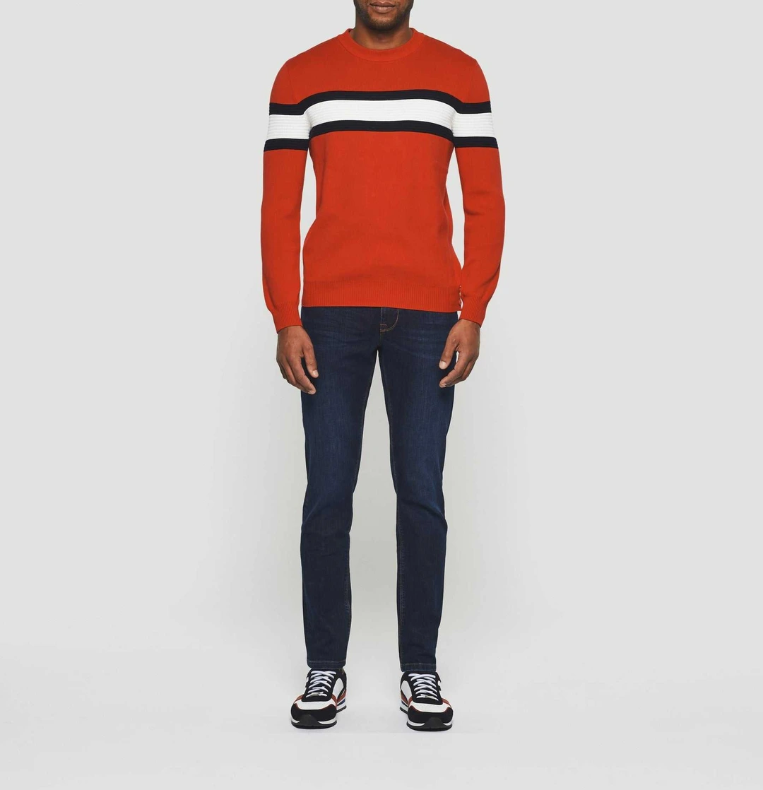 IZAC - Pull col rond rouge ''Donovan''
