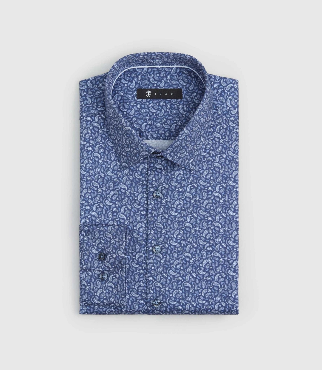 IZAC - Chemise imprimée cachemire marine ''Sancerre''