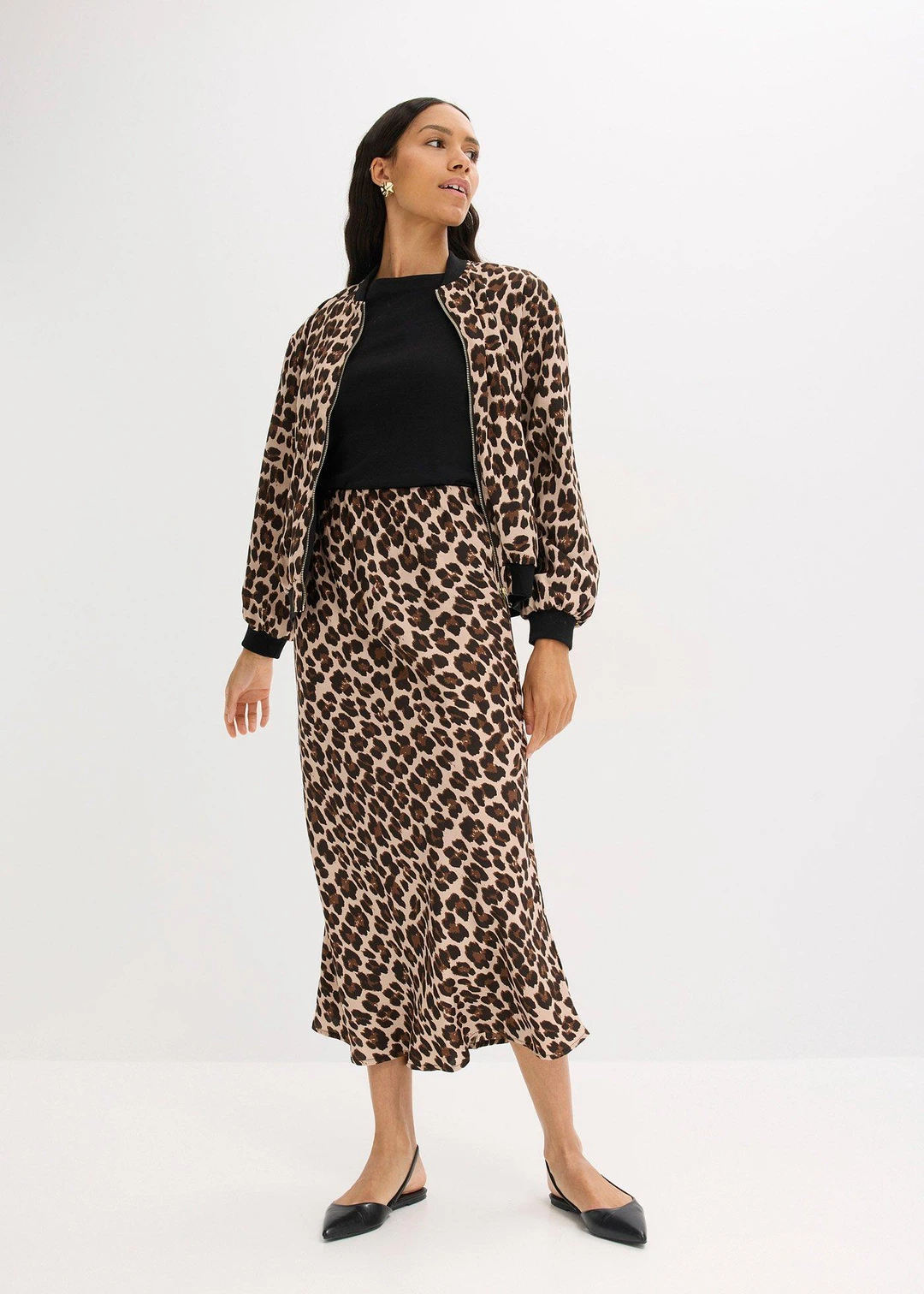 Jupe midi en satin fluide - 2
