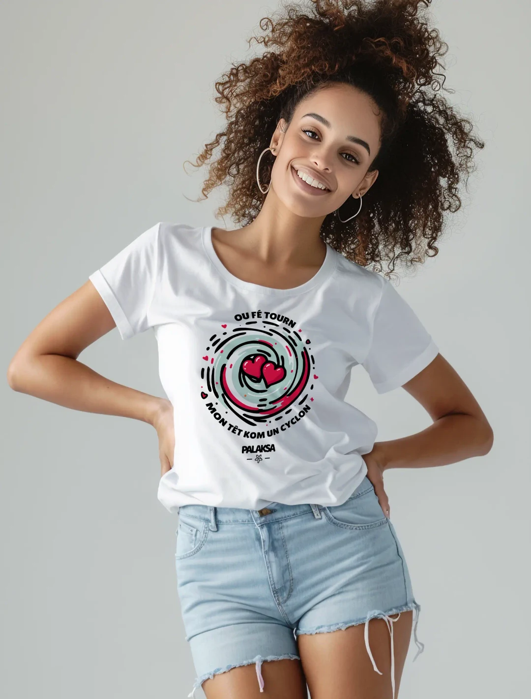 T-shirt Femme – Kom un Cyclon – Saint Valentin, en Coton Bio Premium