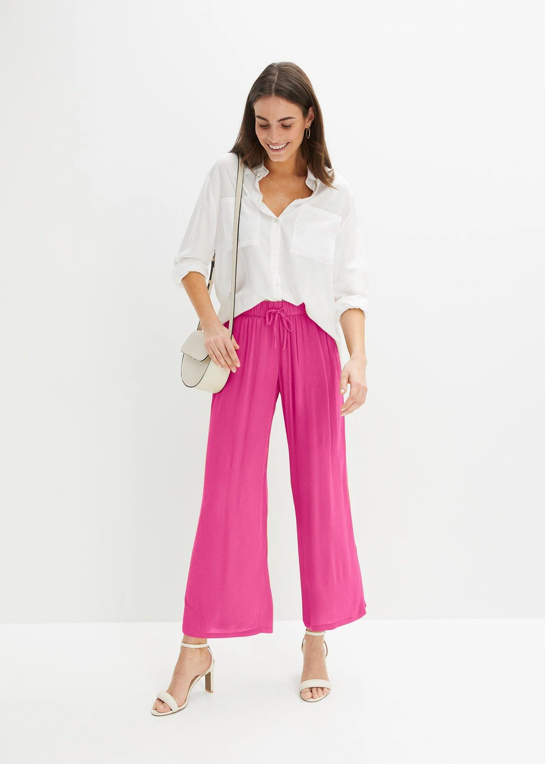 Pantalon en viscose, taille élastiquée - 2