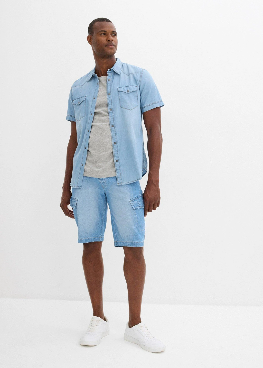 Lot de 2 bermudas loose en denim léger 100% coton - 2