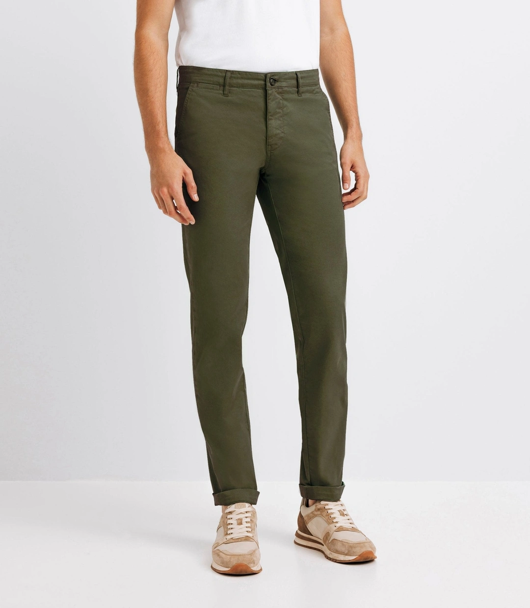 IZAC - Pantalon coton stretch vert