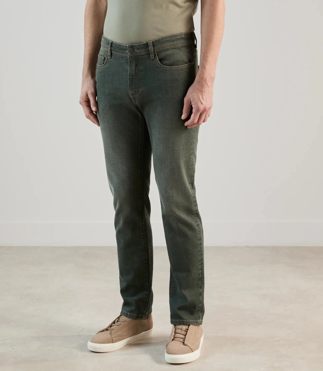 IZAC - Jean 5 poches kaki