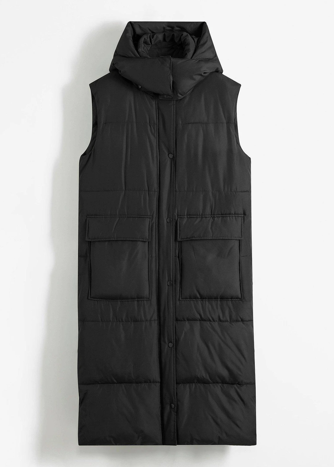 Veste sans manches matelassée en polyester recyclé avec capuche amovible