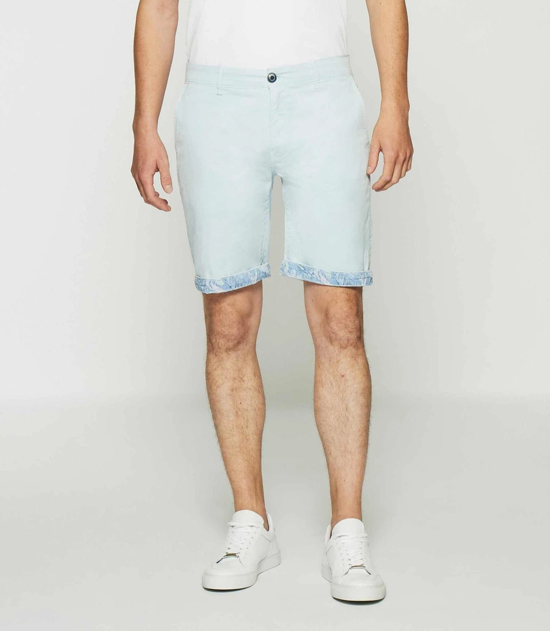 IZAC - Bermuda en coton stretch bleu ciel SLOWLY