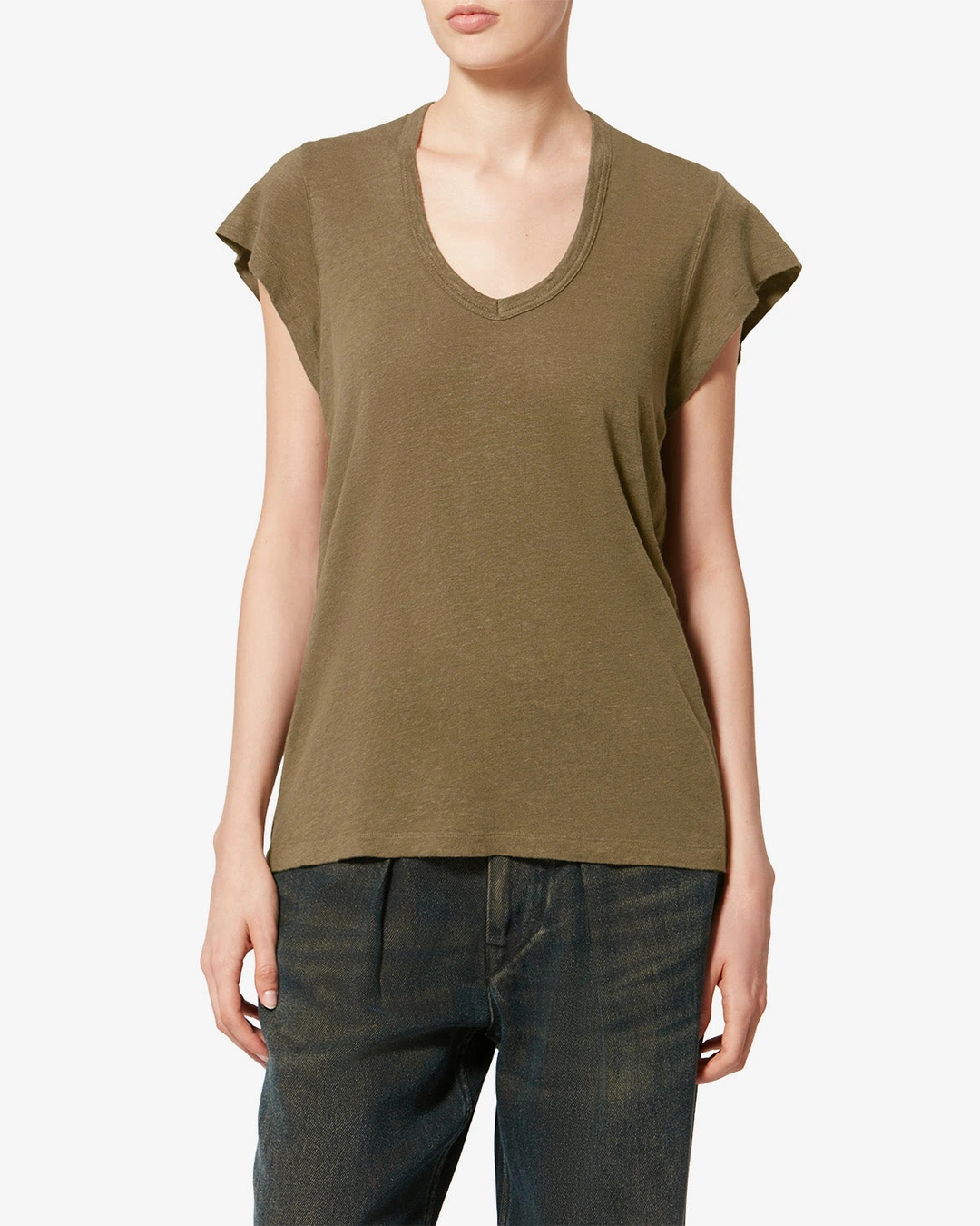 Tee Shirt Zankou - Femme - Foncé Kaki - Taille L - Marant Étoile