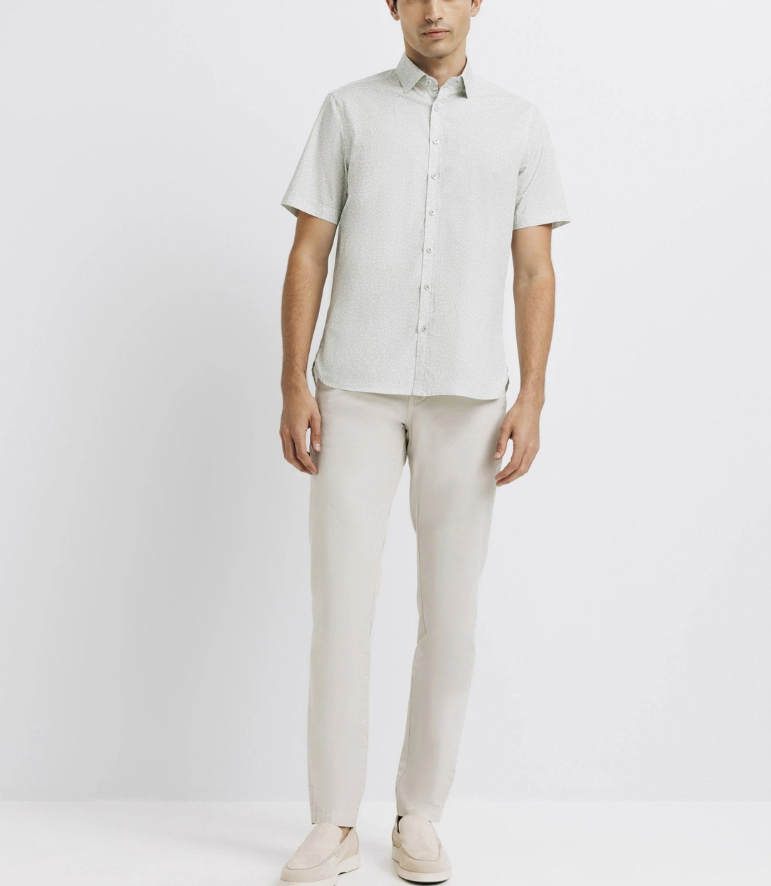 IZAC - Chemise casual imprimée vert clair