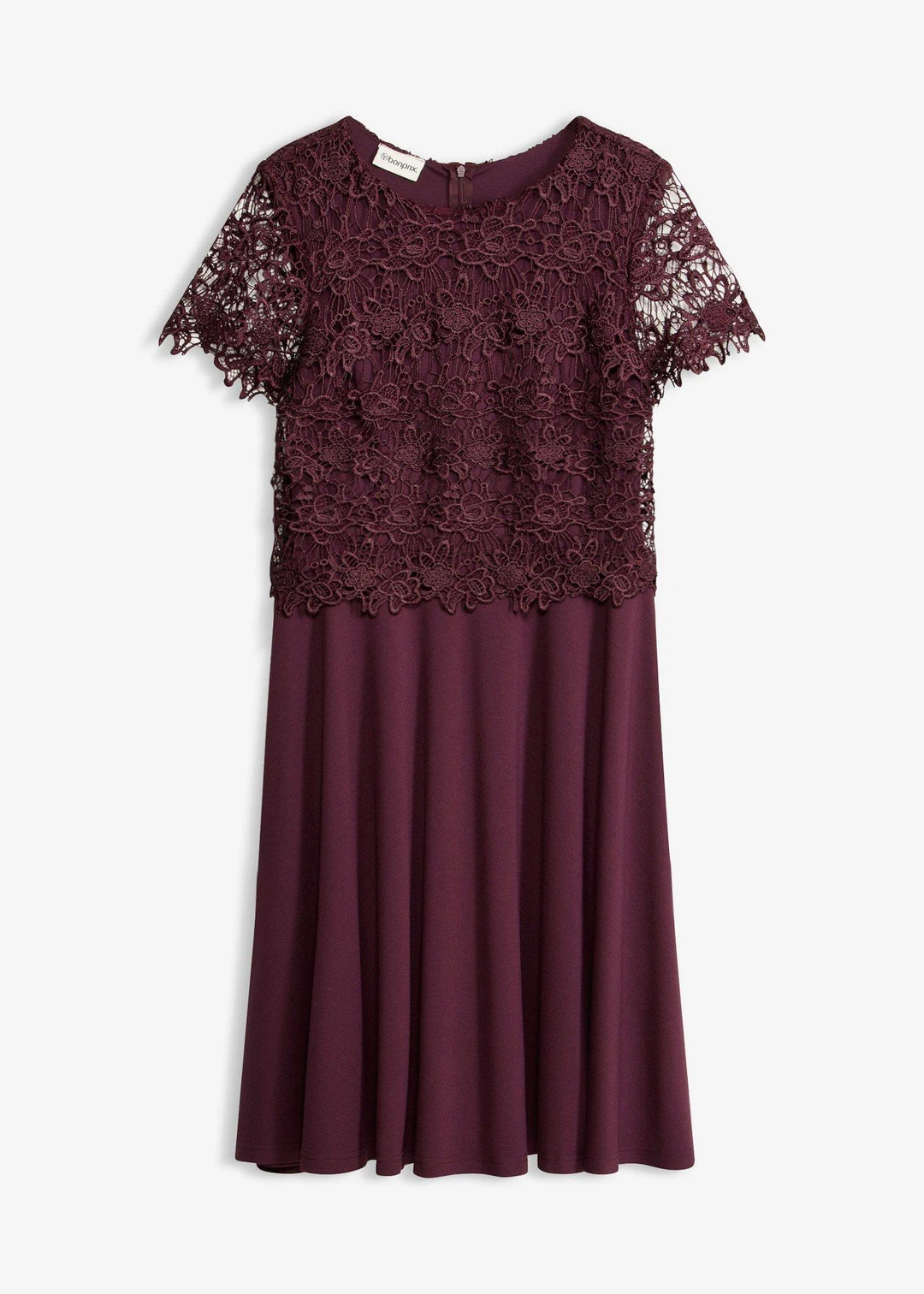 Robe midi avec empiècement dentelle
