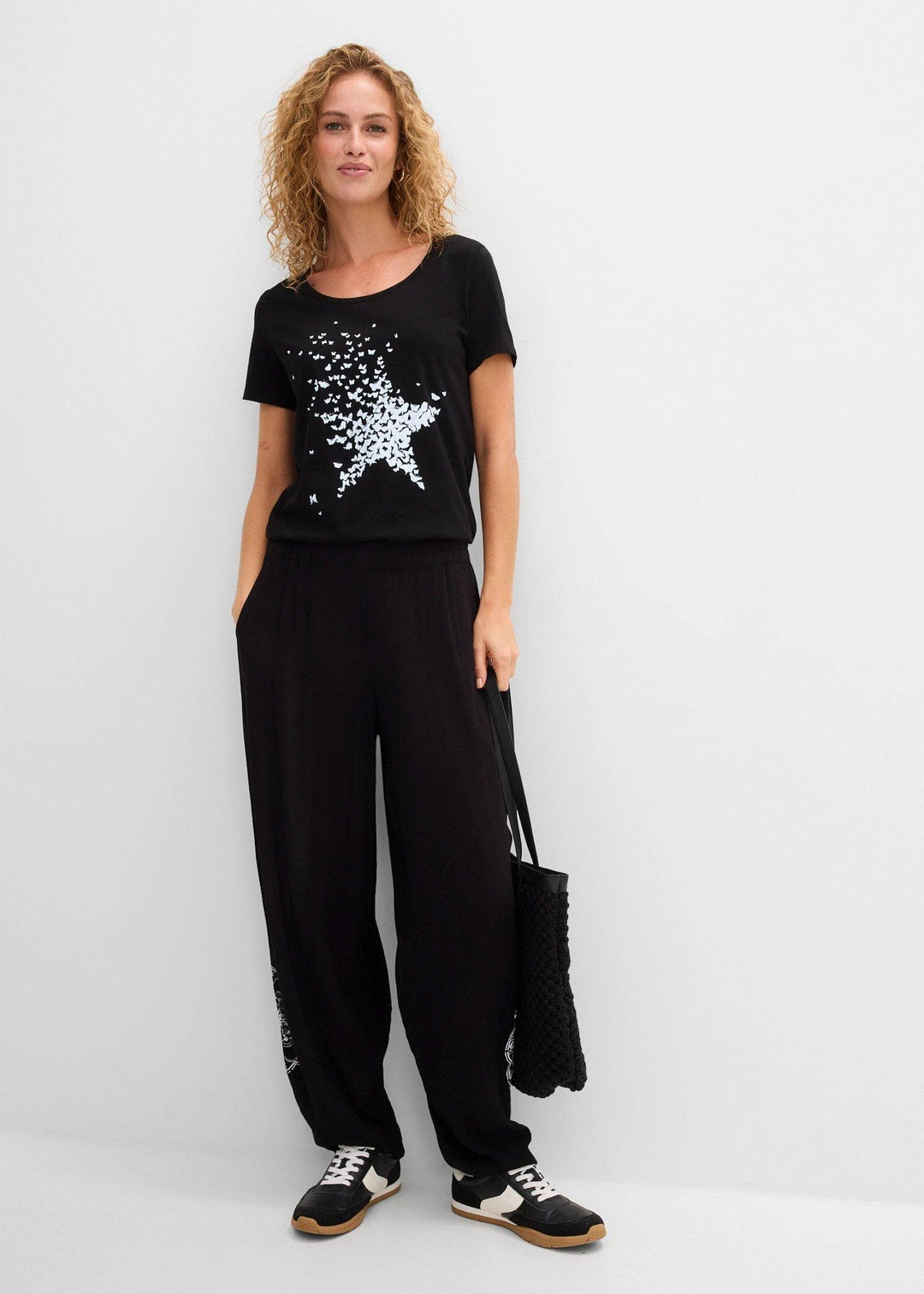 T-shirt coton en fil flammé, manches courtes