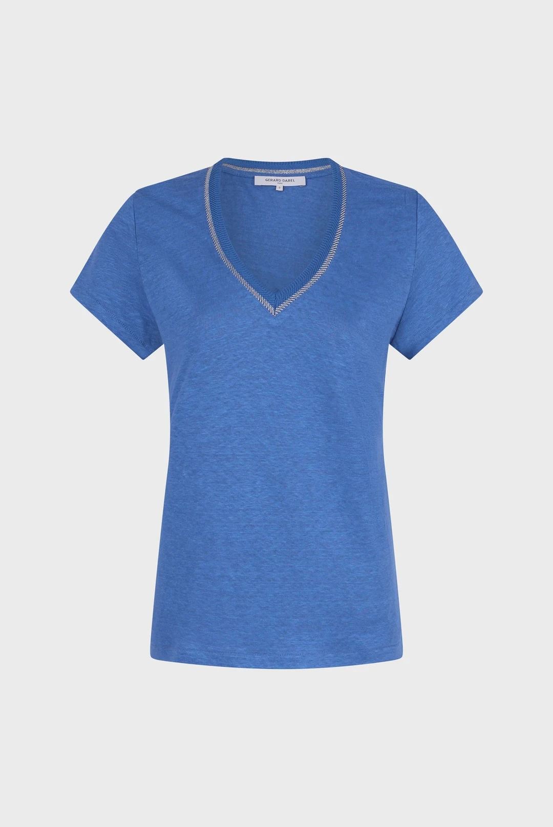 T-shirt V en lin - MINDY - Electrique - 7