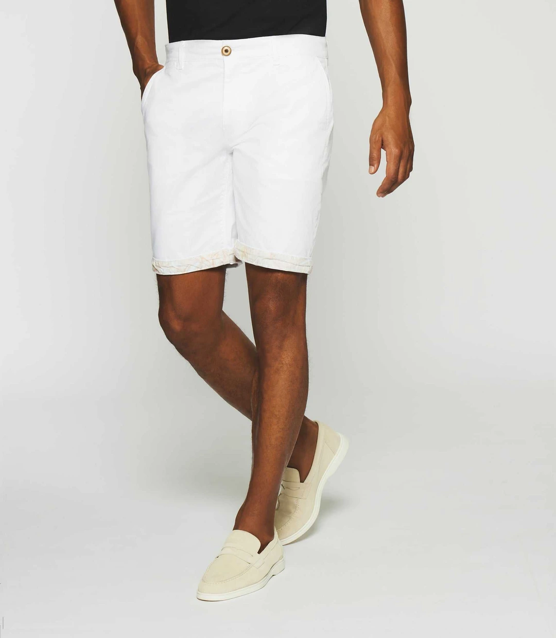 IZAC - Bermuda en coton stretch blanc SLOWLY