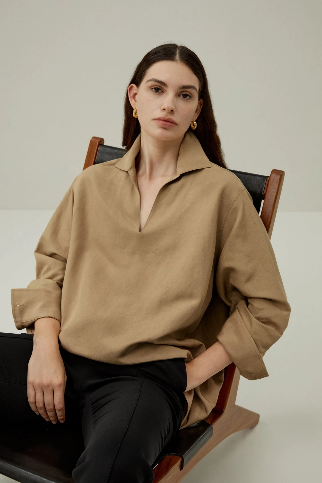 LILYSILK Chemisier En Soie-Lin Épaules Mi-Longues Soie Et Lin Un Design Intemporel Mais Moderne Facile À Assortir Blanc Naturel M