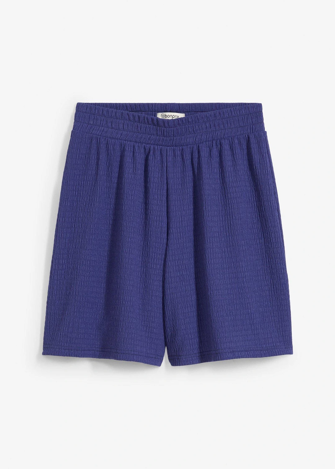 Short taille élastiquée en crêpe gaufré