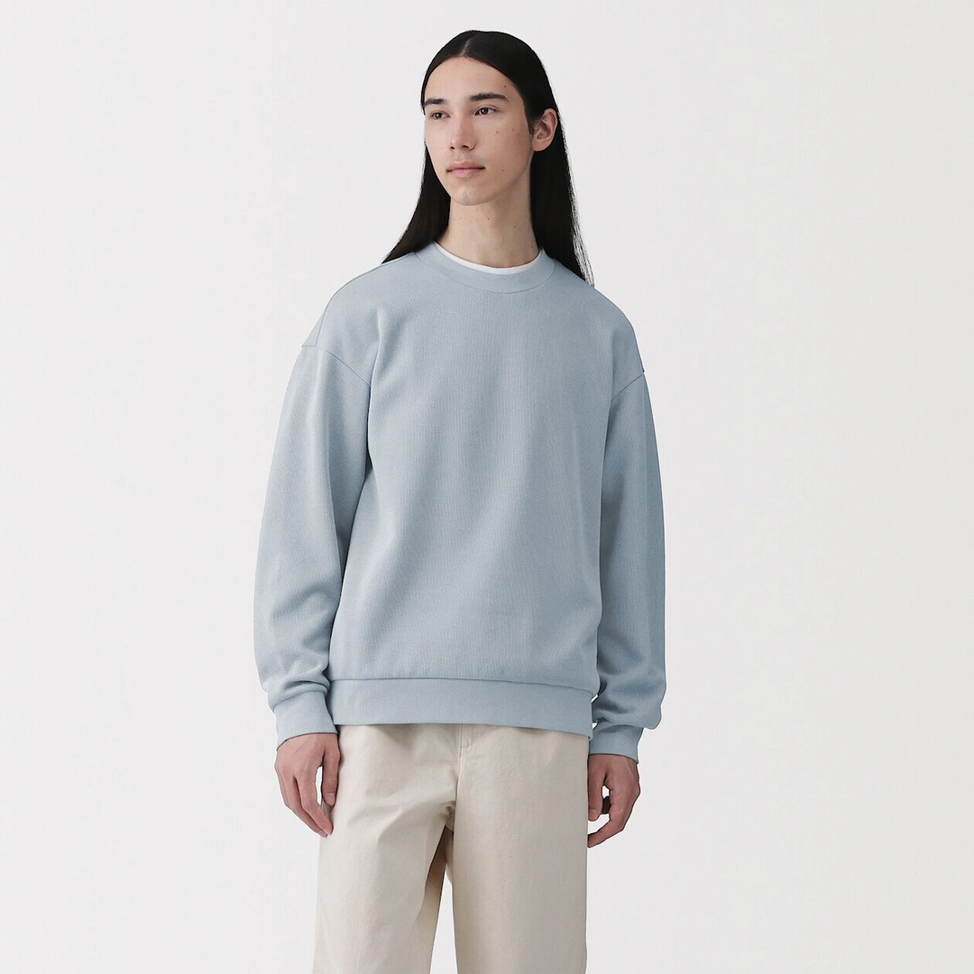 Sweat-shirt à col ras du cou et à double tricot pour homme