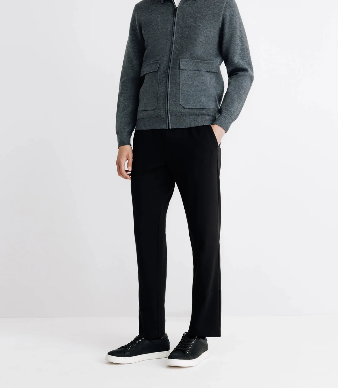 IZAC - Pull cardigan zippé anthracite