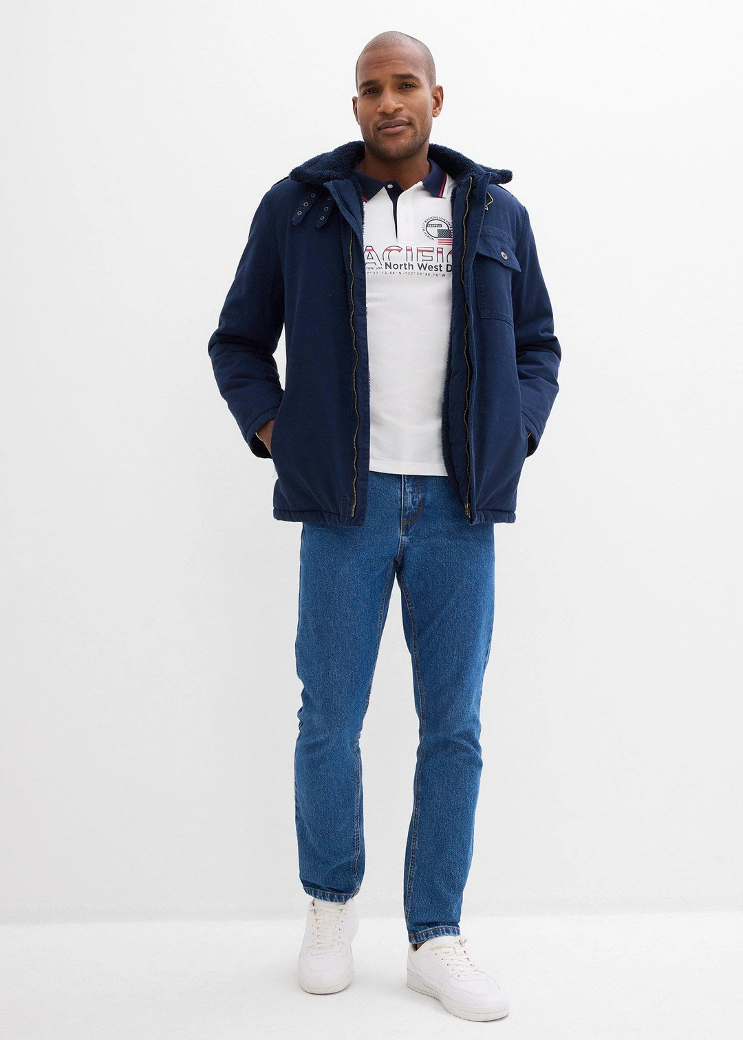Jean droit classique, taille élastiquée - 2