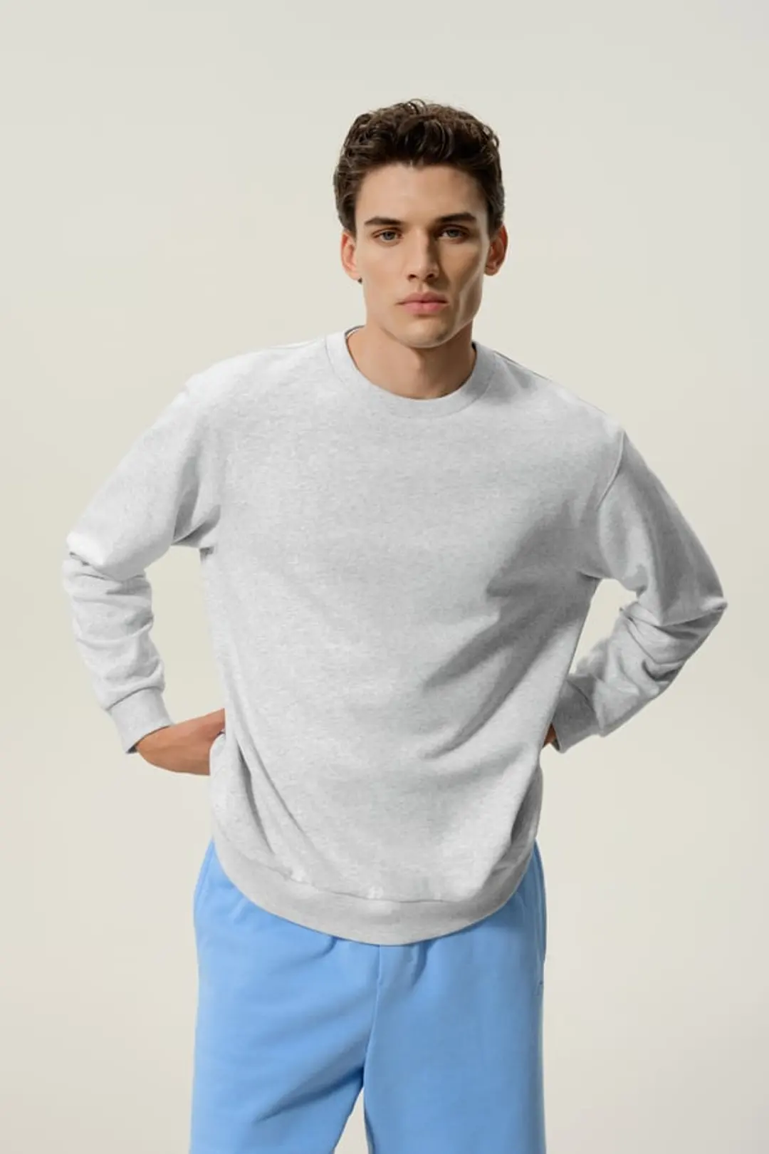 LILYSILK Sweat-shirt Homme SILKERRY en Soie et Coton Doux à Col Rond Husky L