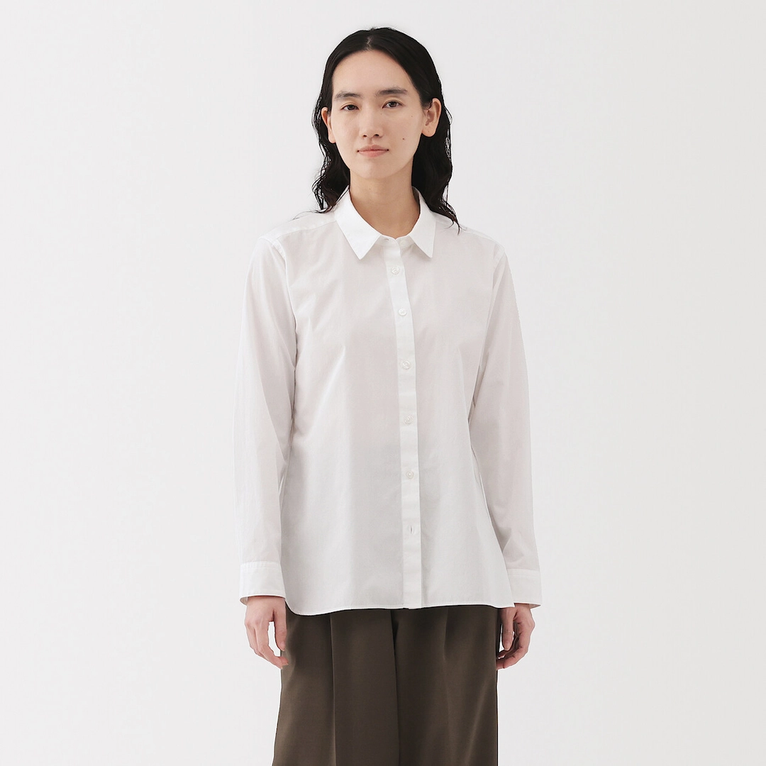 Chemise en coton délavé à mailles larges pour femme