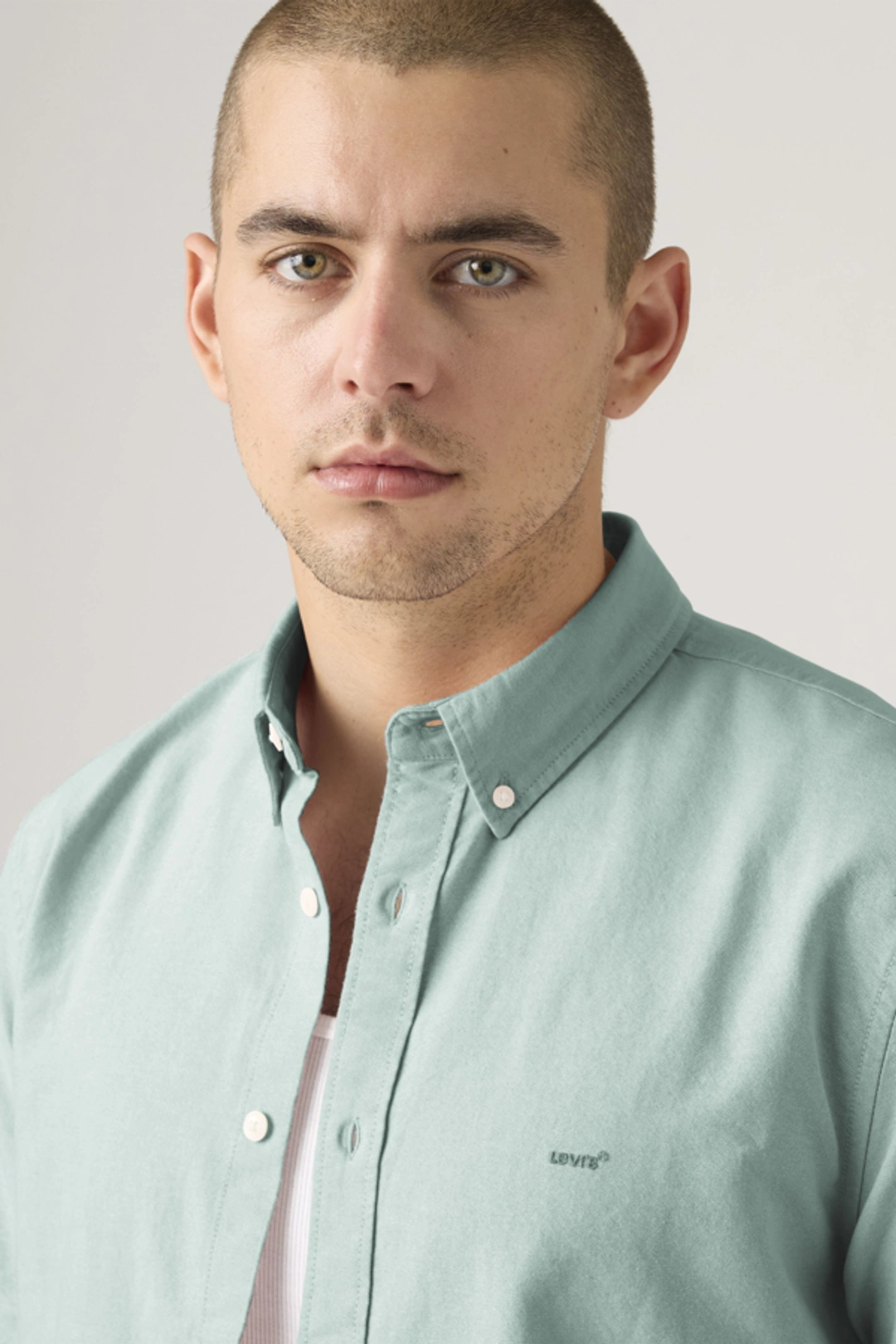 Levi's Chemise Manche Courte Col Boutonné Authentic - Homme - Rose / Woodrose Garment Dye - 2XL - 2