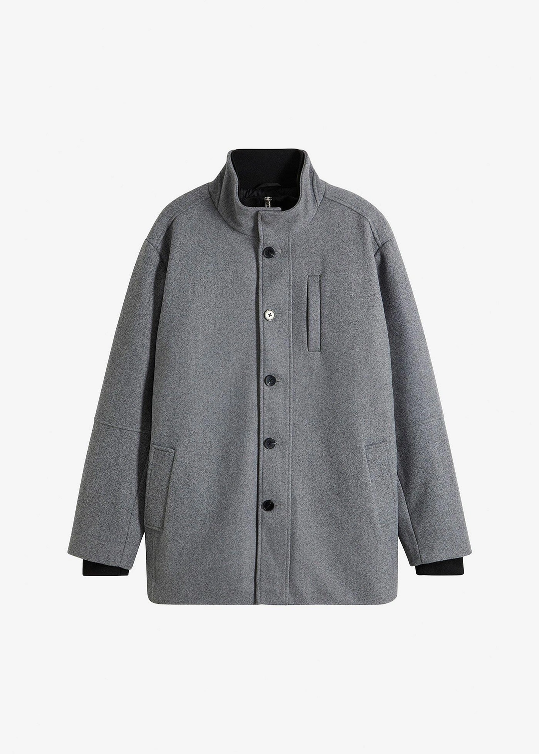 Veste d’hiver aspect laine avec empiècement coupe-vent
