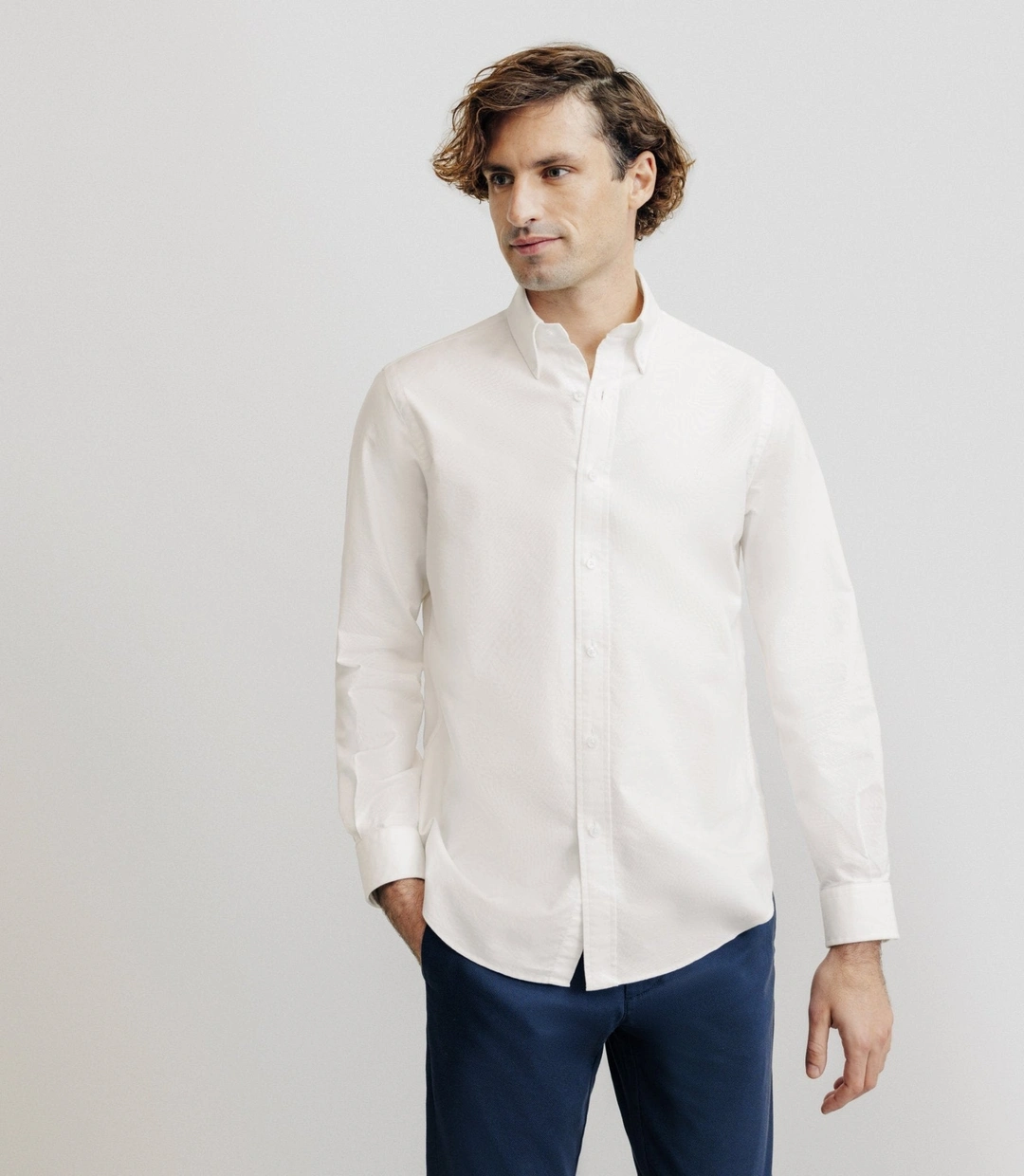 IZAC - Chemise droite oxford blanche