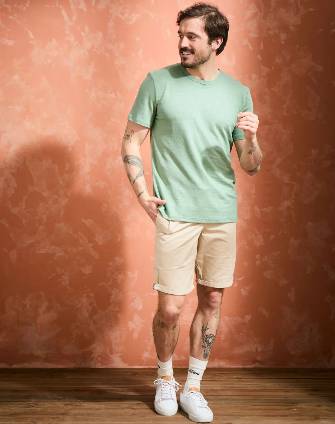 T-shirt homme 100% Lin - Sauge - Lemahieu