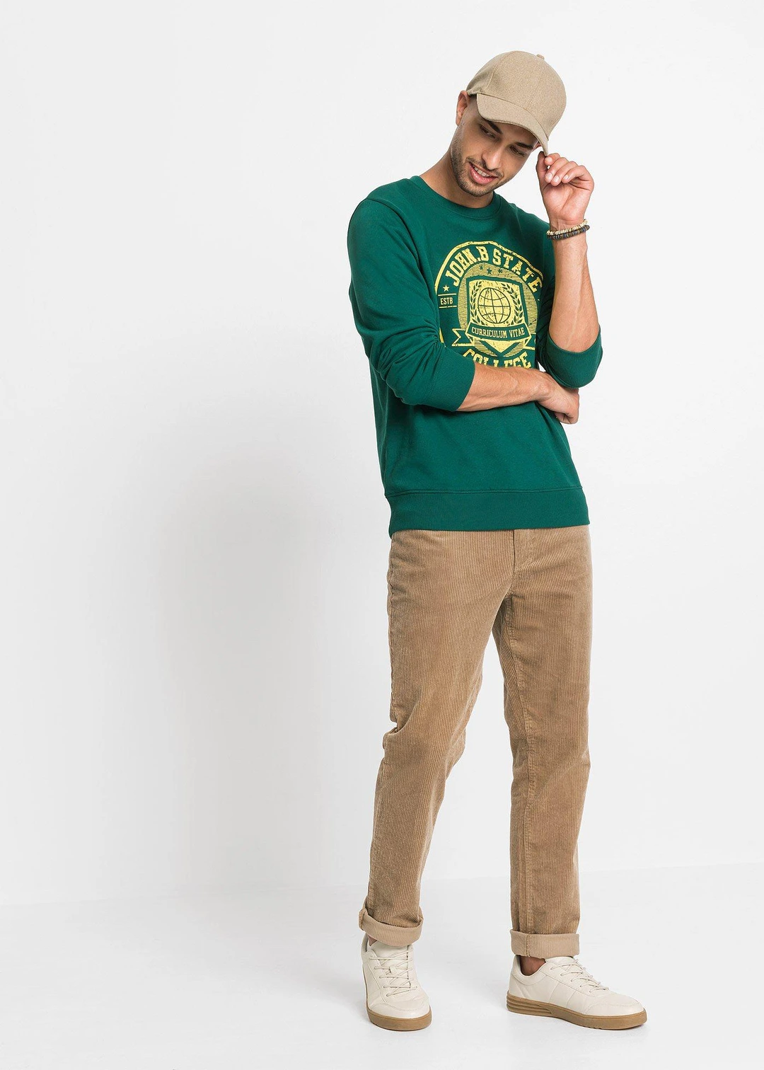 Pantalon velours côtelé extensible Regular Fit, confortable