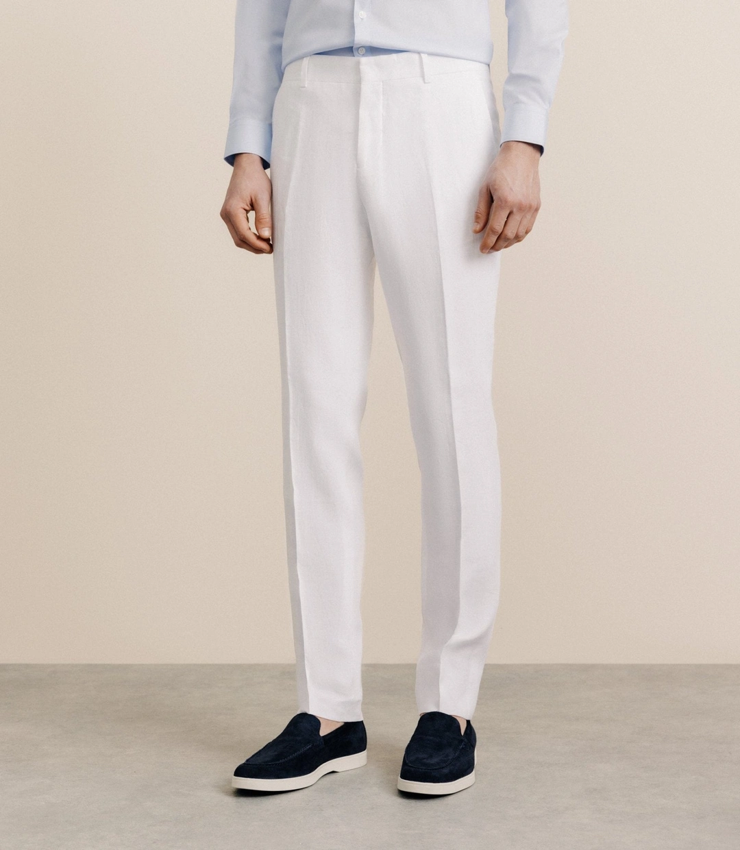 IZAC - Pantalon 100% lin blanc