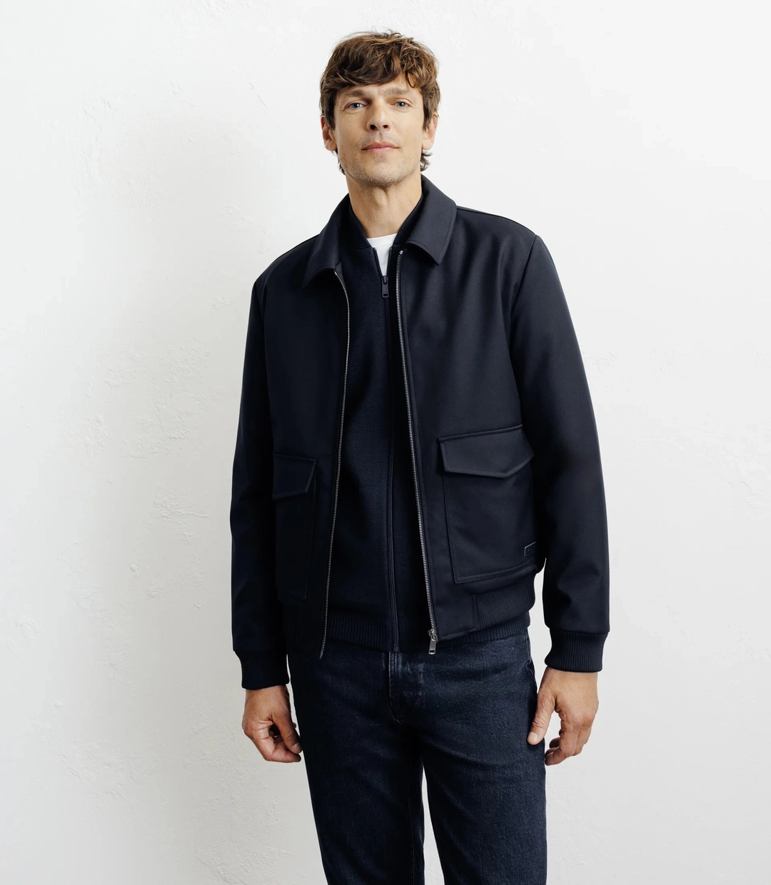 IZAC - Blouson col chemise marine
