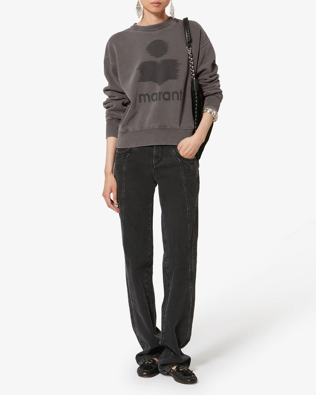 Sweat Shirt Mobyli - Femme - Anthracite - Taille 44 - Marant Étoile - 4