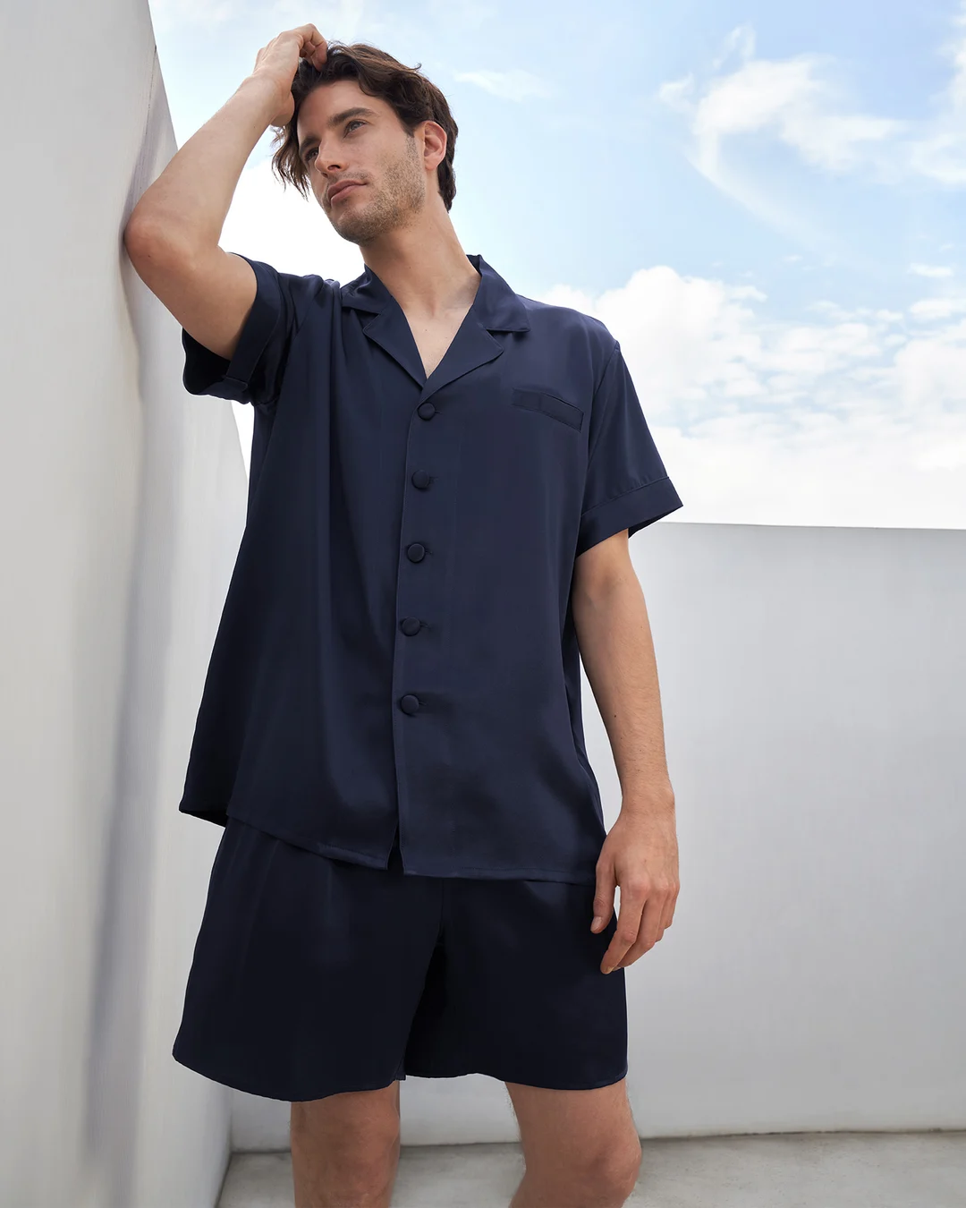 LILYSILK Pyjama Soie XXL Bleu Marine
