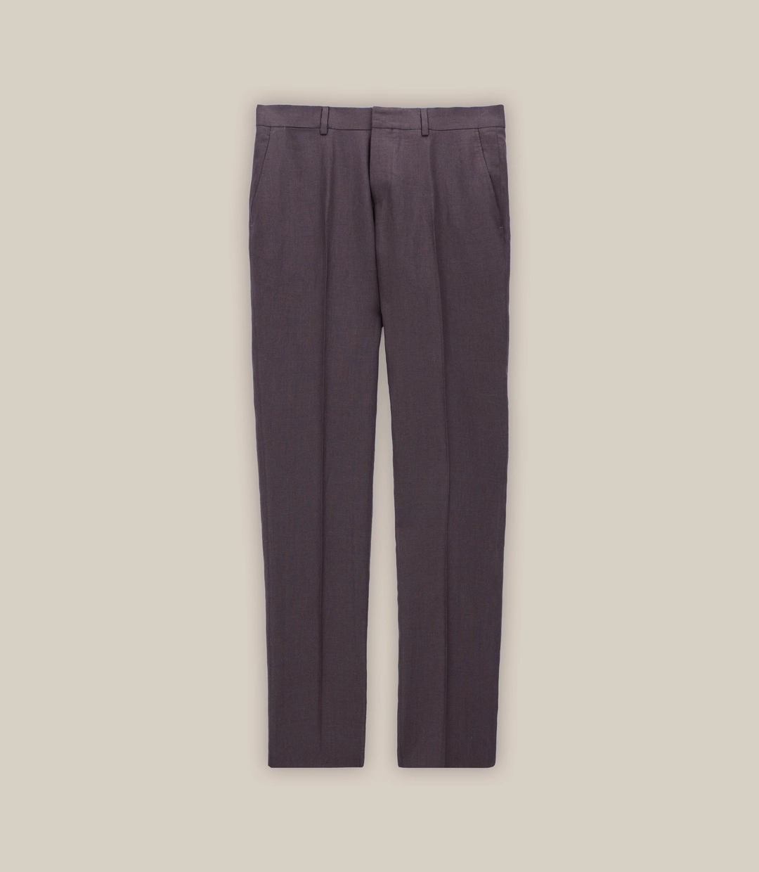 IZAC - Pantalon ville 100% lin marron