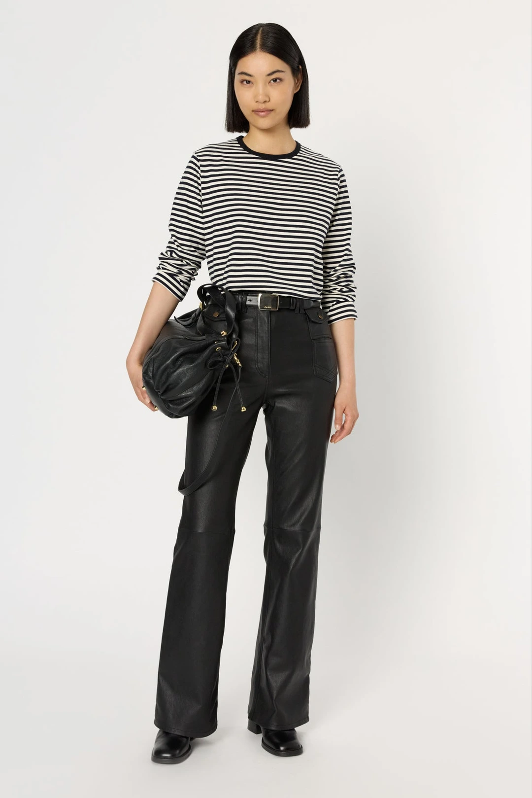 T-shirt à rayures en coton - HULIA - Ecru