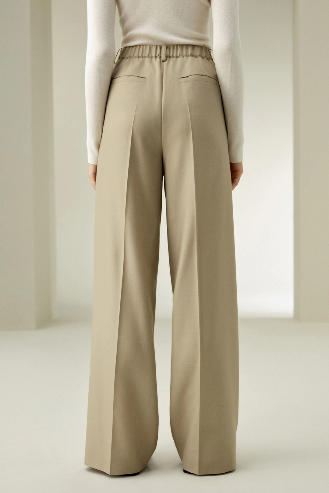 LILYSILK Pantalon Droit En Laine Et Soie Mélangée À Jambe Droite Soie Et Laine Les Essentiels De La Garde-Robe Noir 36