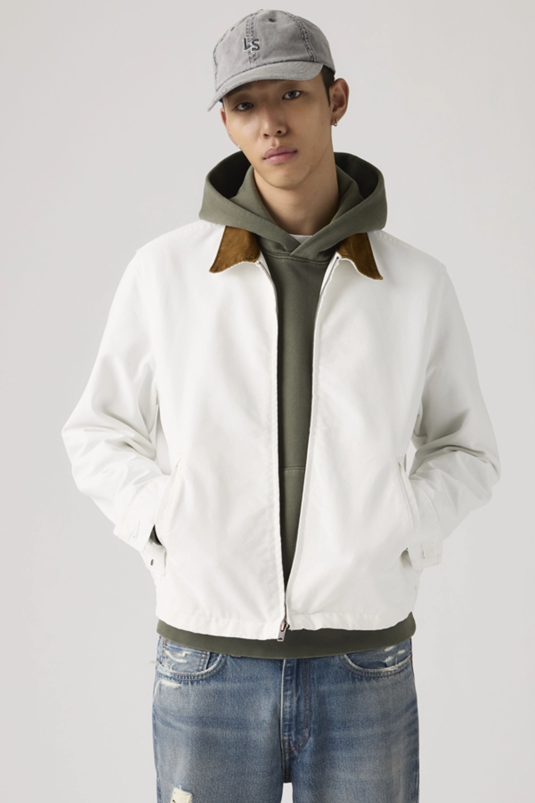 Levi's Veste Zippée Mechanics - Homme - Bleu / Light It Up T - 2XL