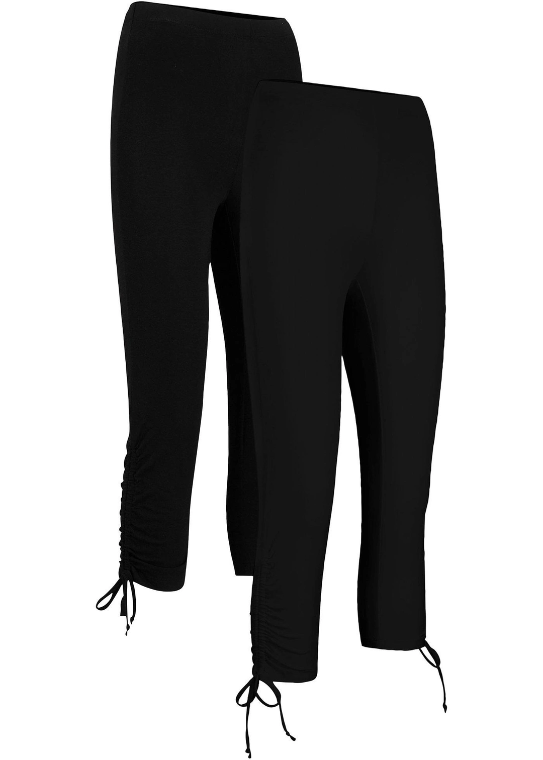 Lot de 2 leggings corsaire avec fronces