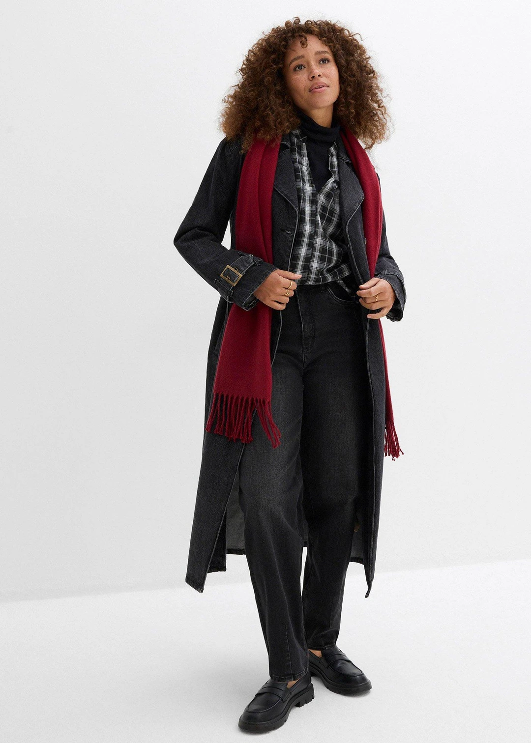 Jean barrel taille haute en coton - 2