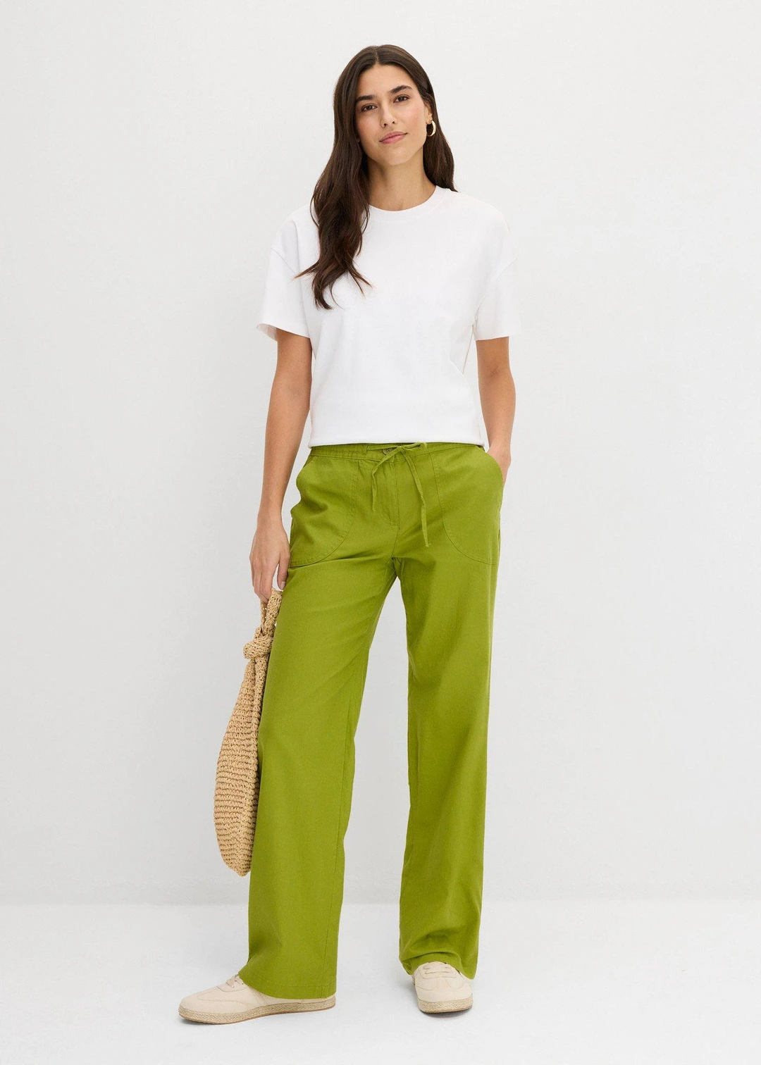 Pantalon large en lin et coton - 2