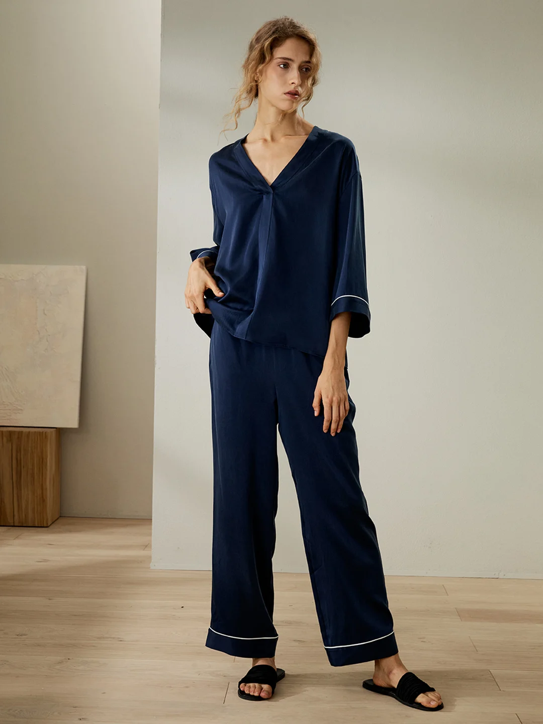 LILYSILK Pyjama En Soie Pour Femme Rose Col En V Taille Mi-Haute 100% Soie Pure Maintient L'Hydratation Pour Mieux Dormir S
