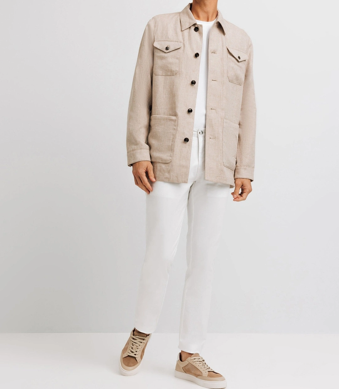 IZAC - Veste casual 100% lin beige