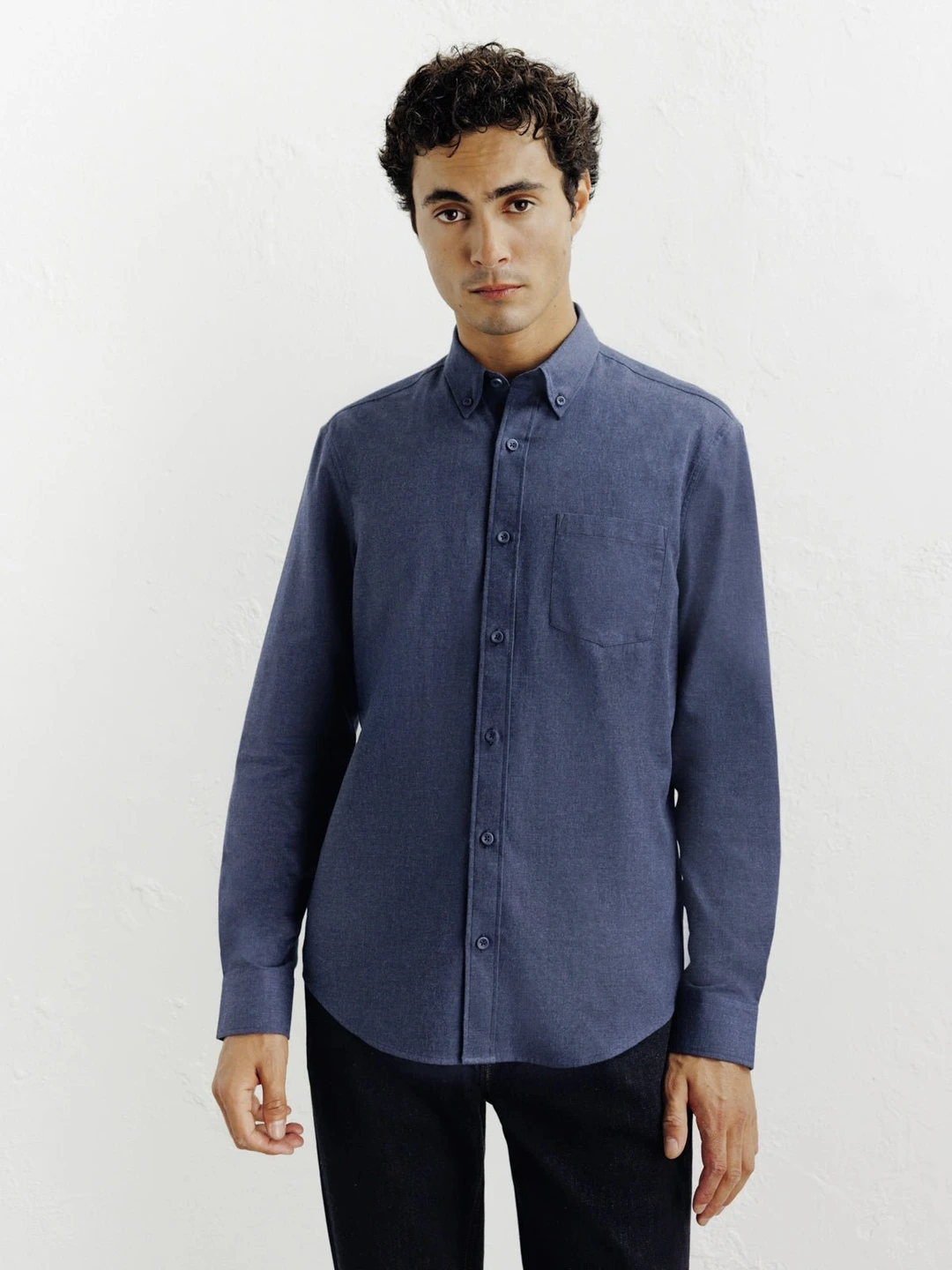 IZAC - Chemise casual avec col boutonné marine