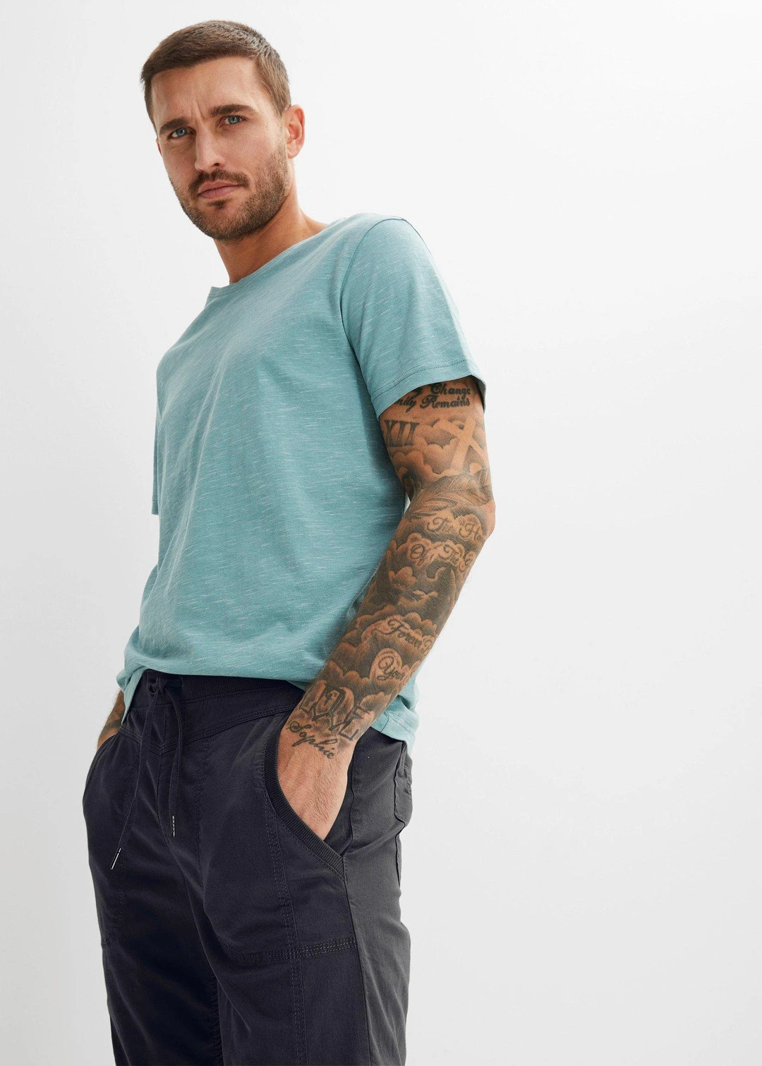 Bermuda long regular à taille élastiquée