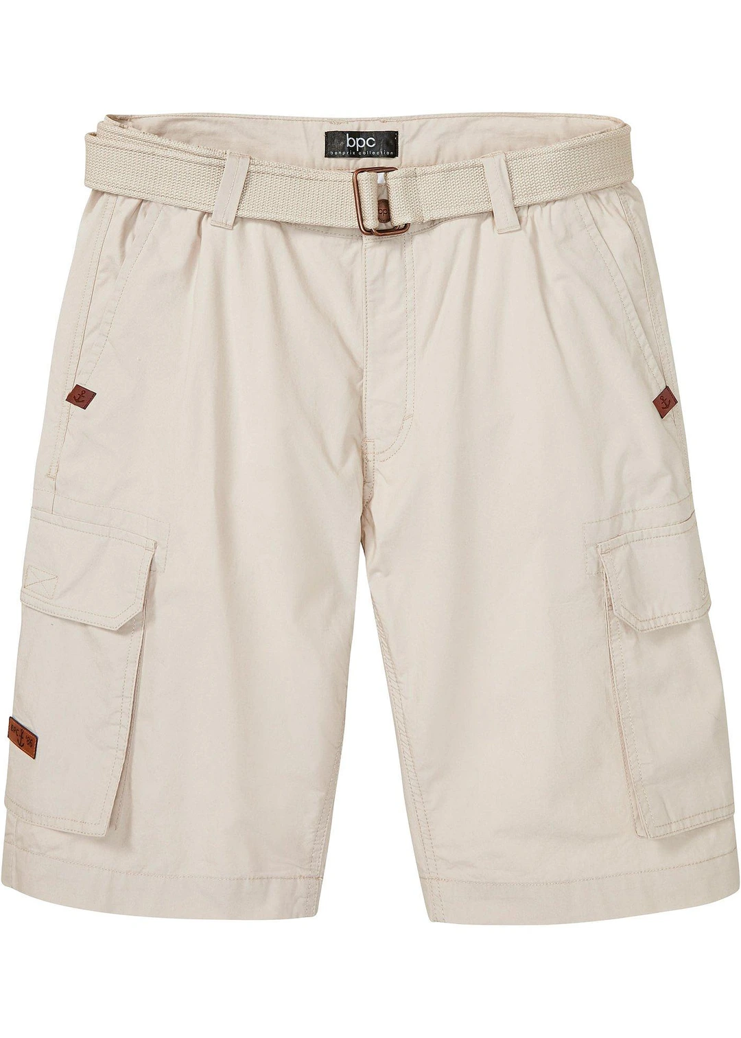 Bermuda cargo avec ceinture et taille élastiquée, regular