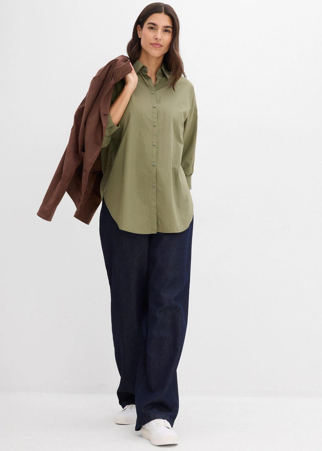 Chemisier oversize en coton, manches 3/4 - 2
