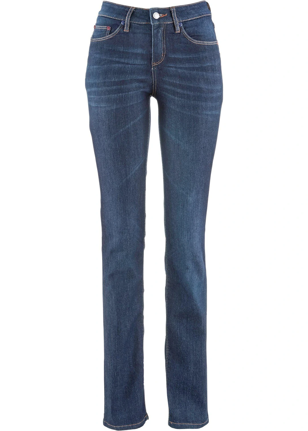 Jean droit taille mi-haute, extensible