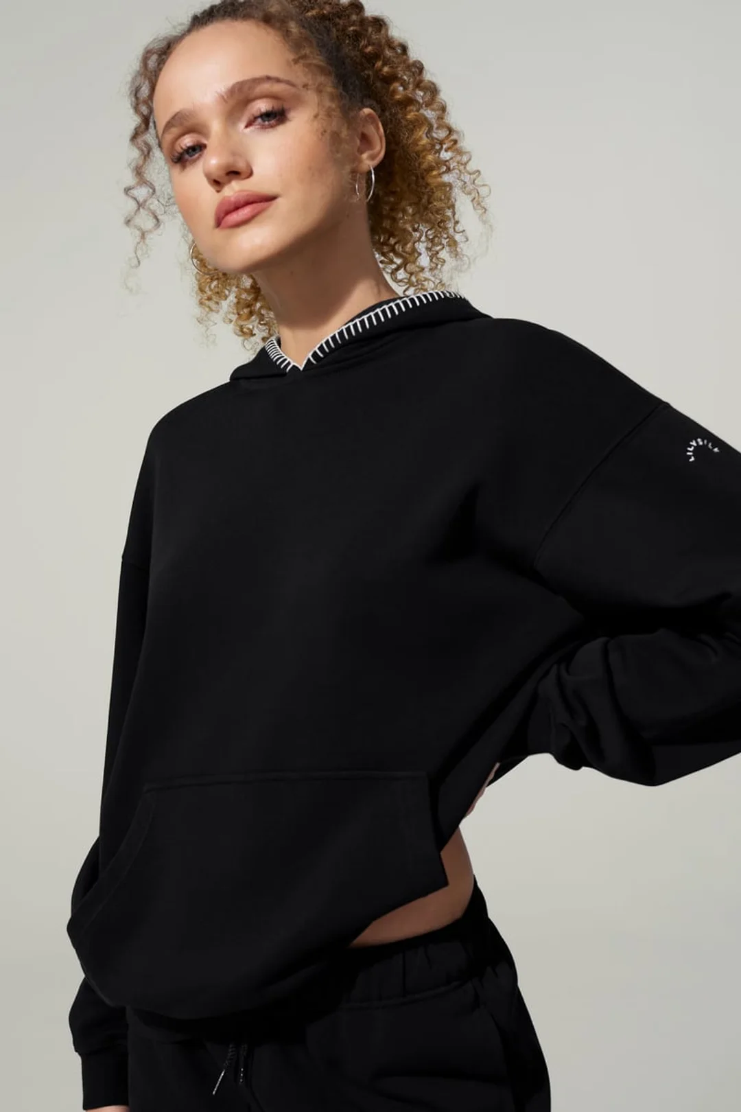 LILYSILK Sweat Seamflow Douceur Gris Chiné XS - SILKERRY Doux Respirant Oversize Capuche Femme