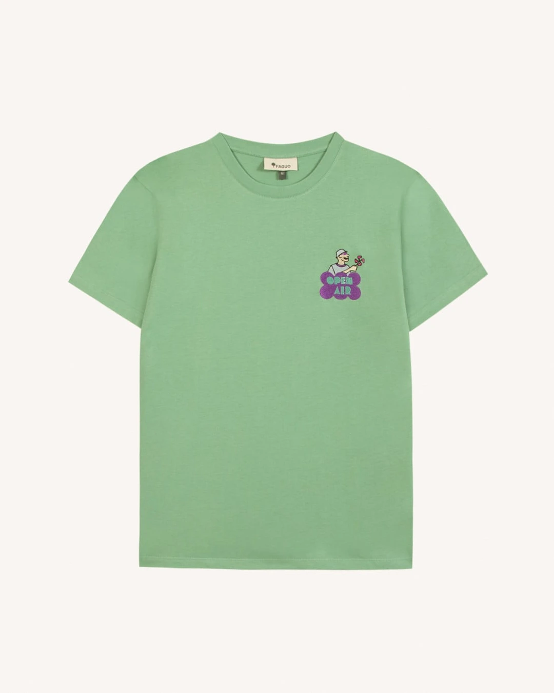 T-shirt imprimé open air vert menthe coton - ARCY - 2